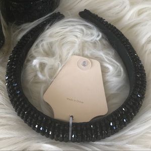 NWT C & C California Black Beaded Headband